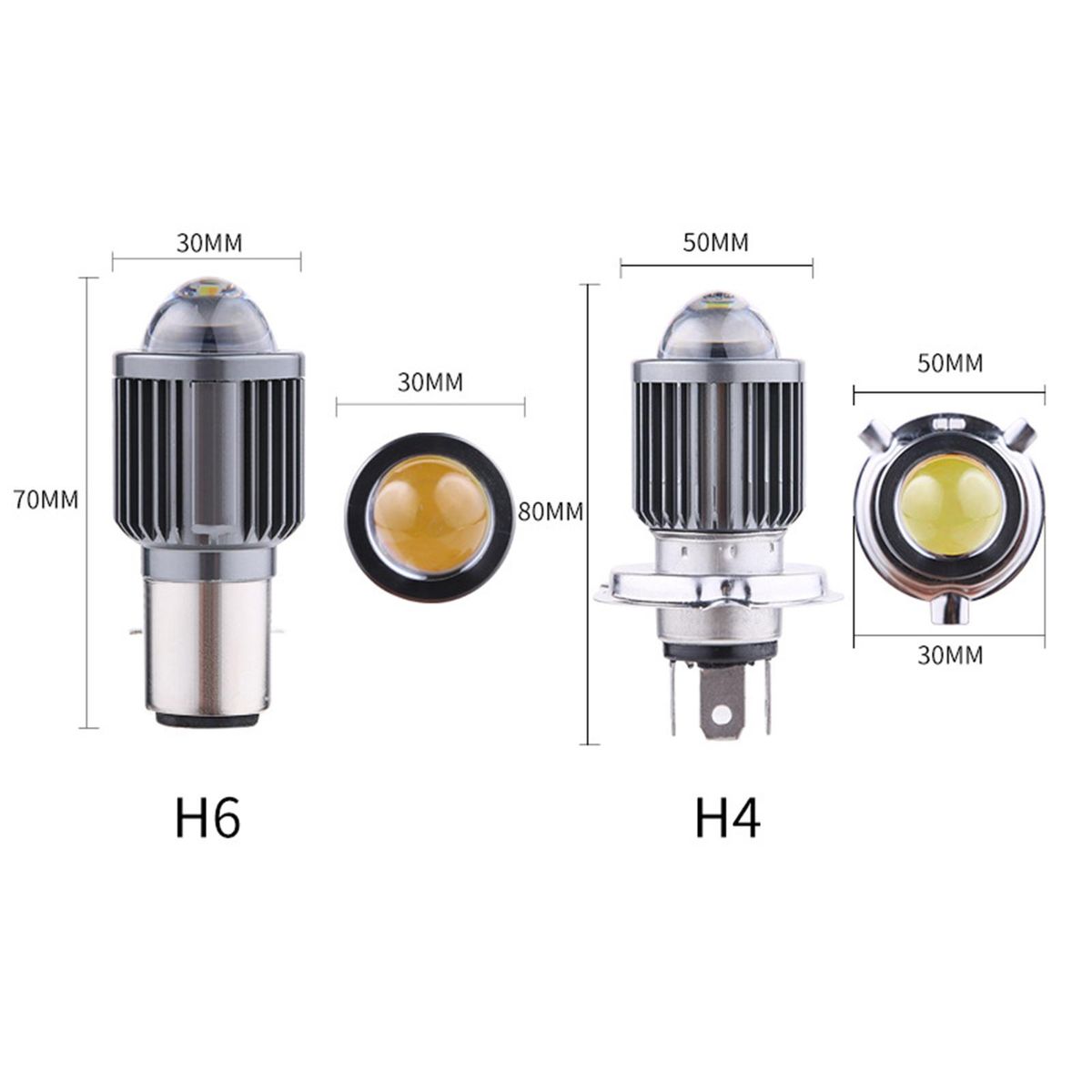 Motorcycle  Bulbs With Lens, 1080  H4 White