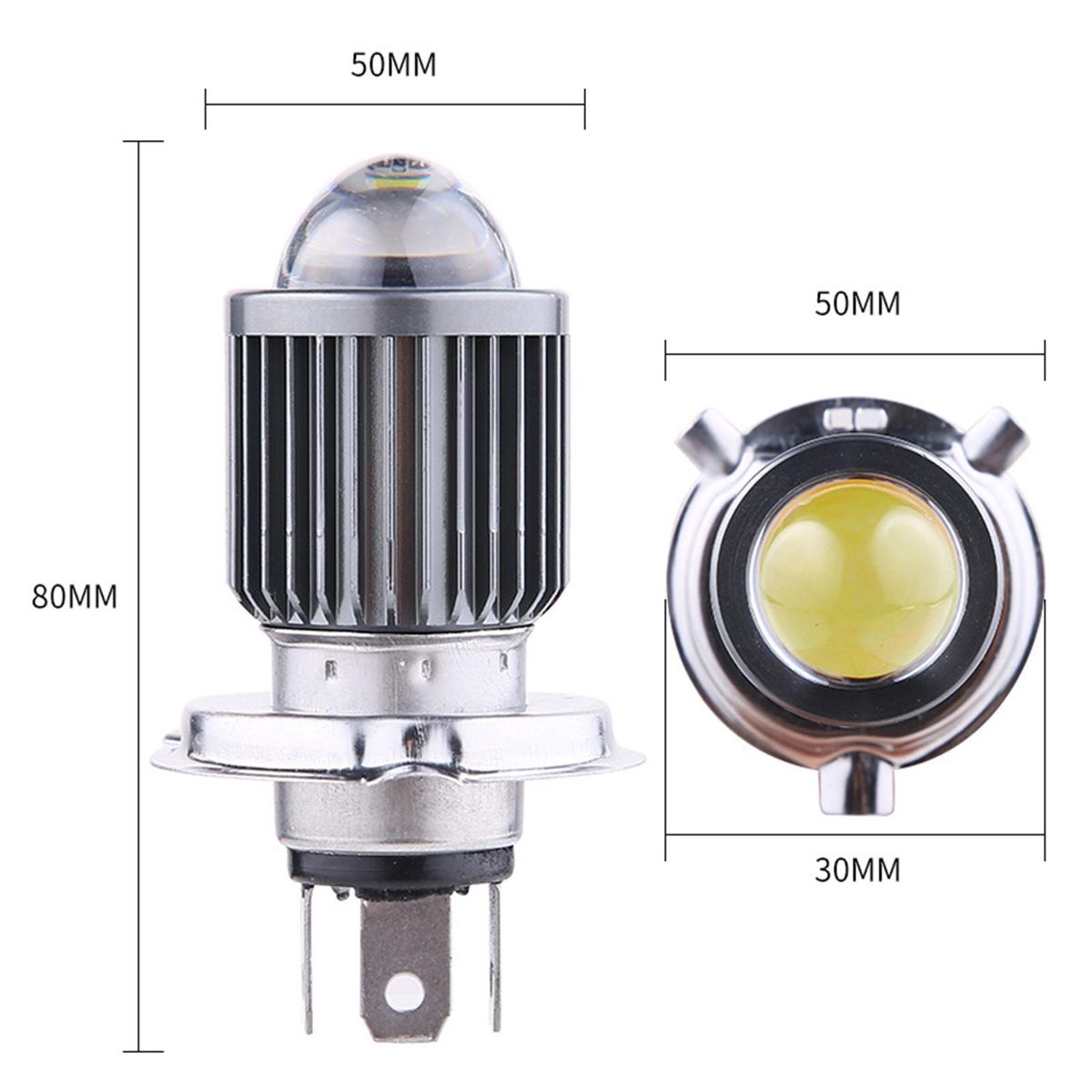 Motorcycle  Bulbs With Lens, 1080  H4 White