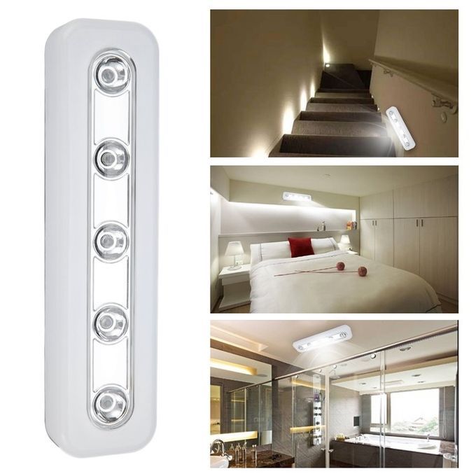 Super Brightness Wireless Wall Light 5 LED Cabinet Closet Self-Stick Tap Light