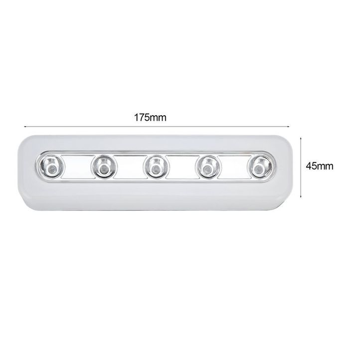 Super Brightness Wireless Wall Light 5 LED Cabinet Closet Self-Stick Tap Light