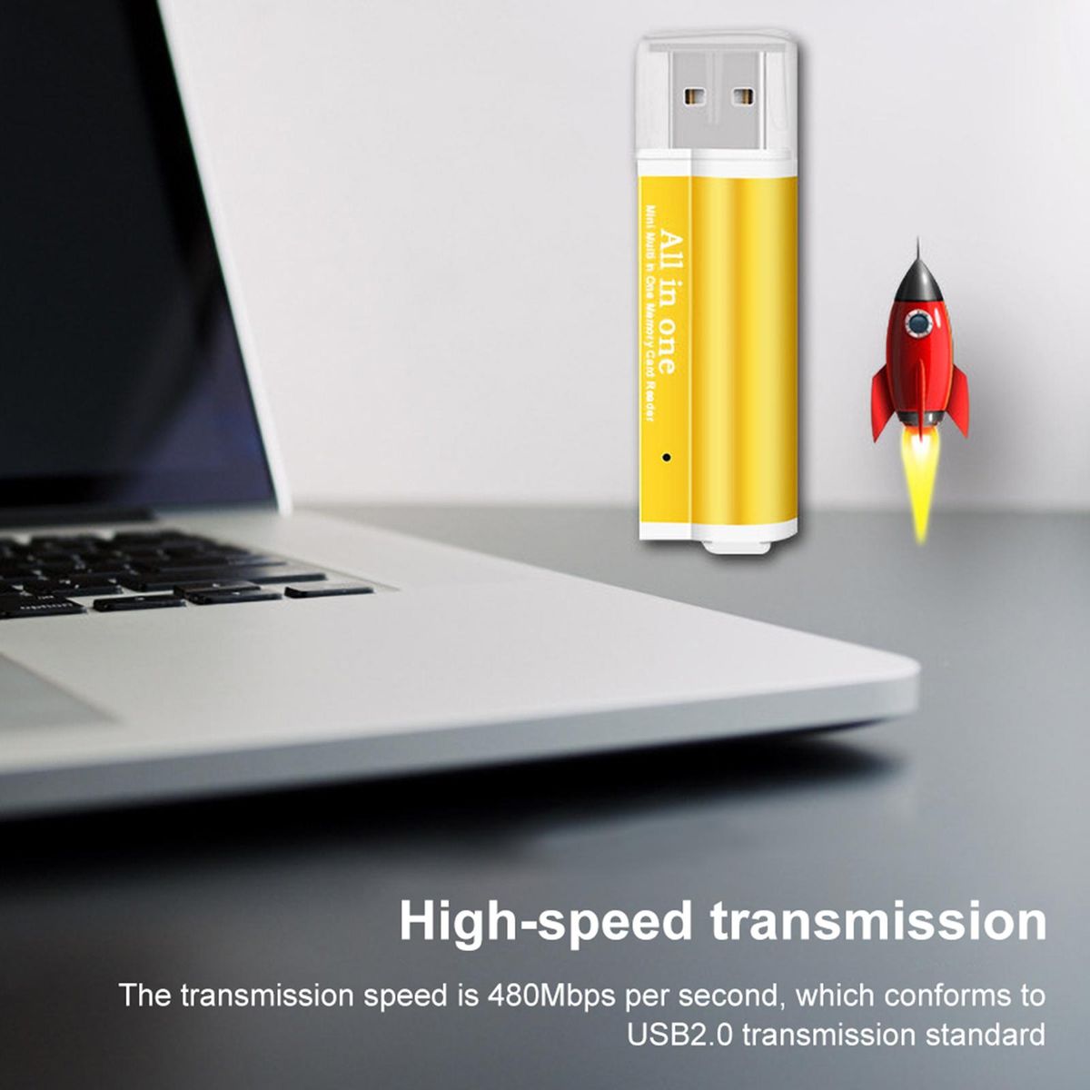 4 in 1 Mini Portable USB TF/Micro-SD/MS/M2 Card-Silver