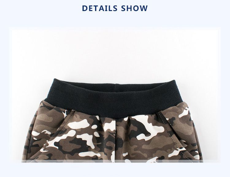100% Cotton Kids Boys Casual Printed Pants-Coffee