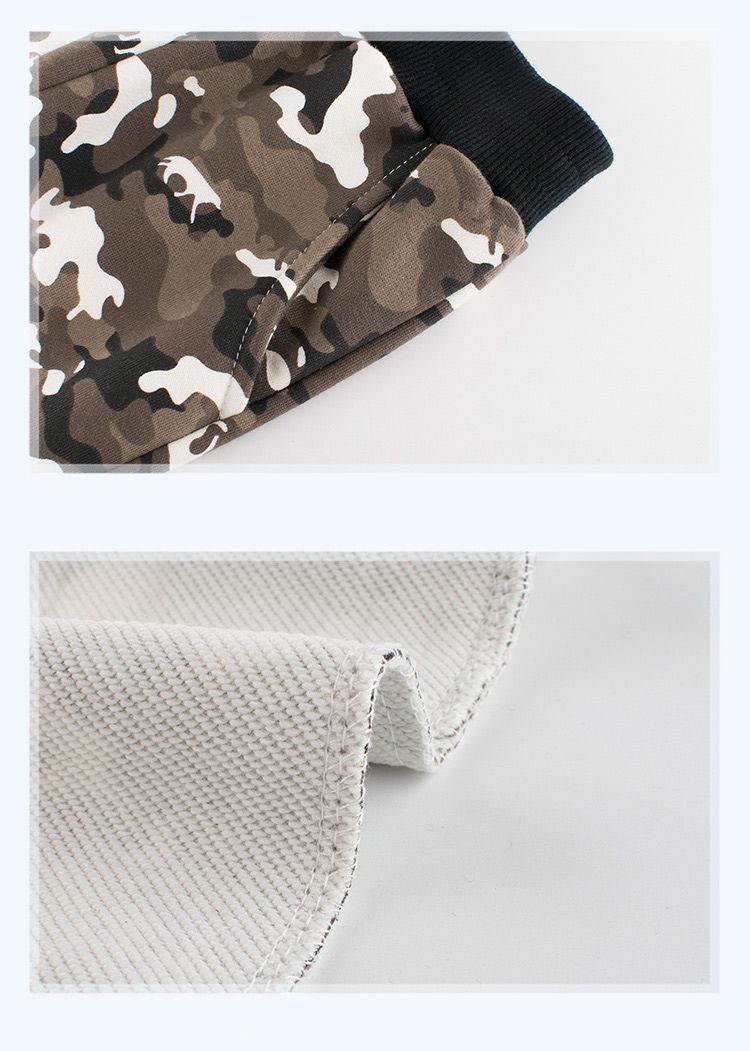 100% Cotton Kids Boys Casual Printed Pants-Coffee