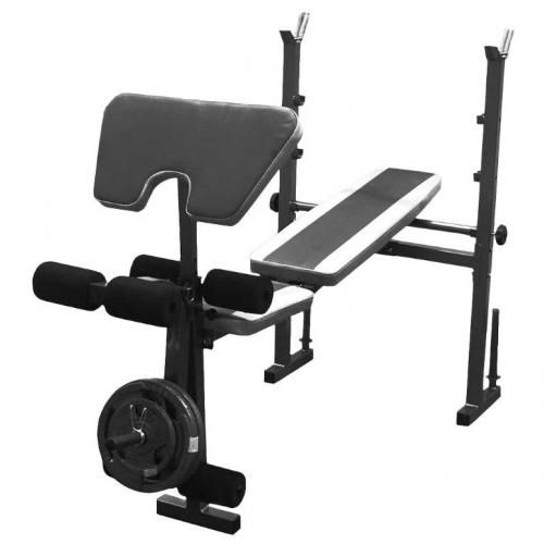 BENCH PRESS - 30KG BARBELL AND GYM BALL INCLUDED.