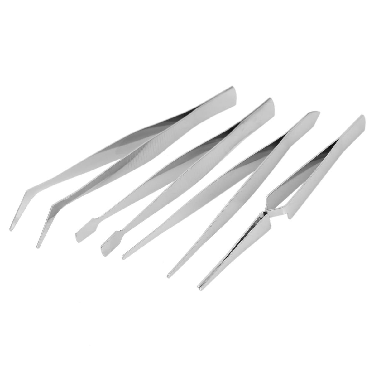 4PcsSet Precision Tweezers Stainless Steel Thick Electronics Forceps Eyebrow Tweezers Anti-Skid Makeup Repair Multi Tools