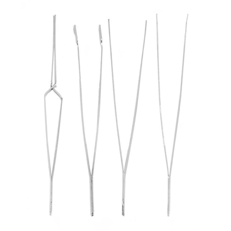 4PcsSet Precision Tweezers Stainless Steel Thick Electronics Forceps Eyebrow Tweezers Anti-Skid Makeup Repair Multi Tools