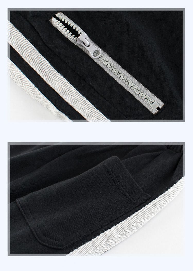 100% Cotton Kids Boys Casual Pants-Black