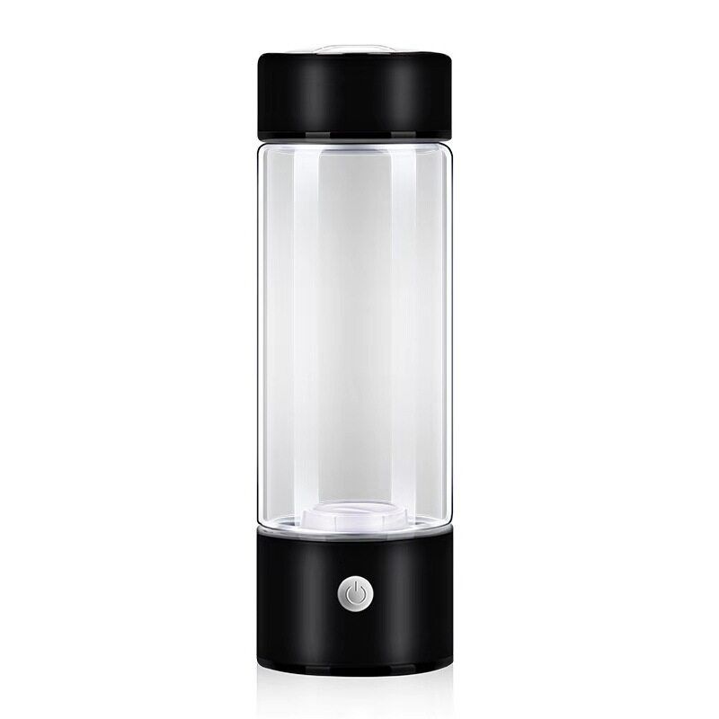 420mL Hydrogen Rich Water Bottle Glass Cup Mineral Water Water USB Rechargeable Hydrogen Rich Ionizer Anti- Water Purifier Filter Black