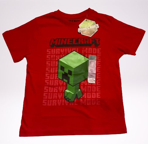 Minecraft Boys Short Sleeve Tee- Red