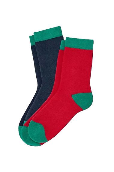 Boys 2 Pairs Organic Cotton Socks, Multicolour