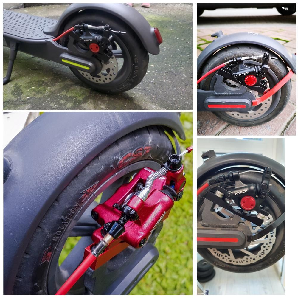 Compatible with M365/Pro (Disc Not Included)  Scooter Hydraulic Disc Brake Rear Calipers Scooter Hydraulic Brake Integrated Forging Line Pull Oil Disc Brake Scooter Accessory