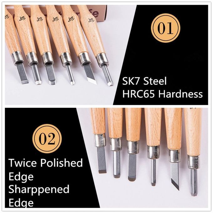 6pcs One Lot Wood Carving Tool Wood Engraving Kn-ife