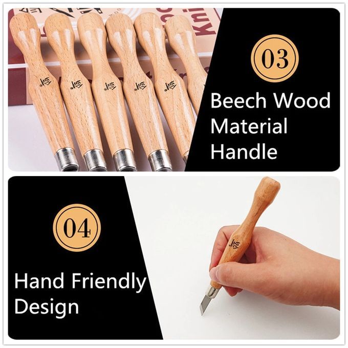6pcs One Lot Wood Carving Tool Wood Engraving Kn-ife