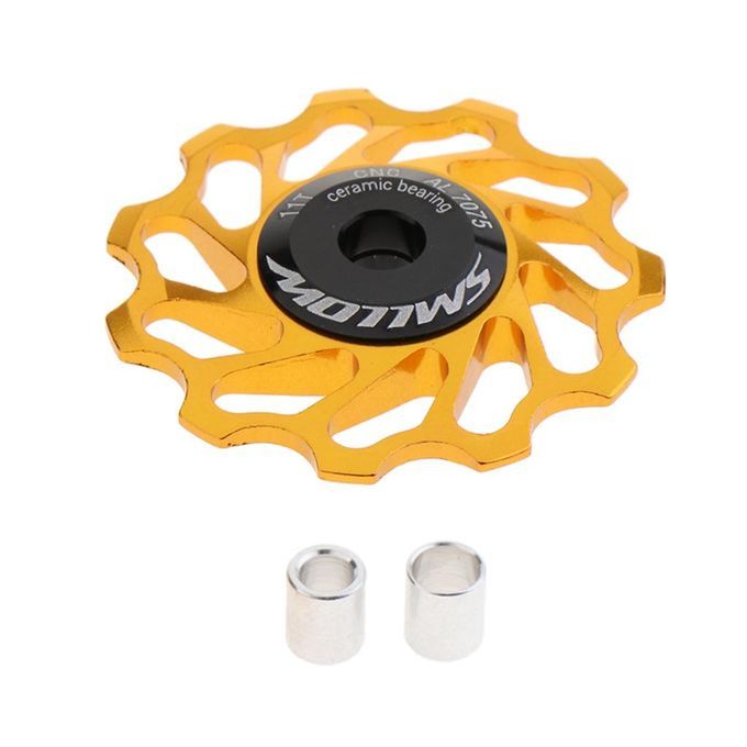 11 Tooth Ceramic Bearing Jockey Wheel Rear Derailleur Pulley  Gold