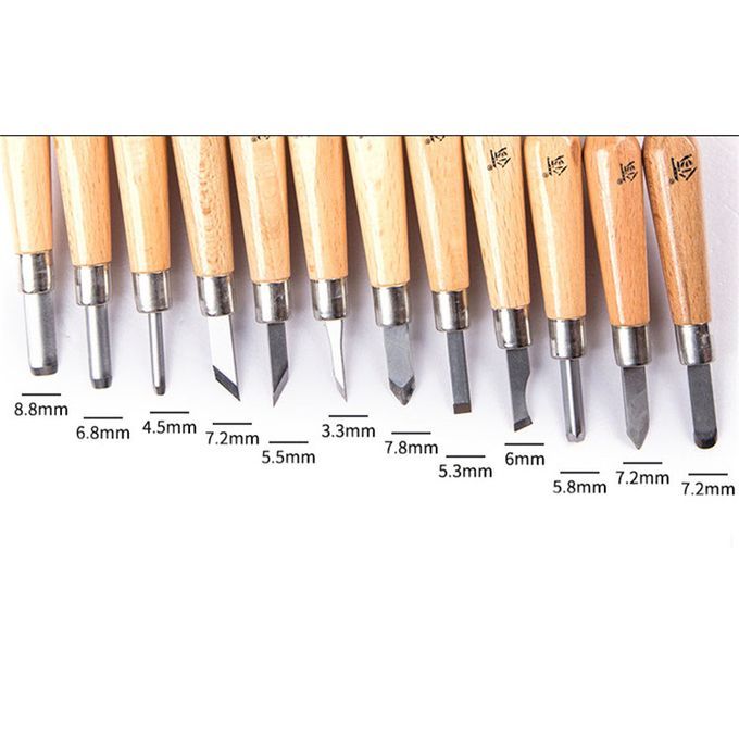 12pcs One Lot Wood Carving Tool Wood Engraving Kn-ife