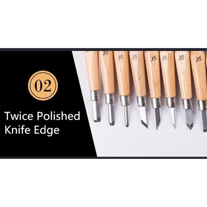 12pcs One Lot Wood Carving Tool Wood Engraving Kn-ife