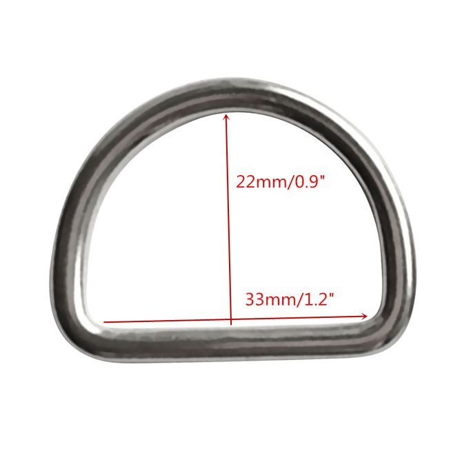 4Pcs Stainless Steel Diving Scuba D Ring For 12 Inch Webbing Weight