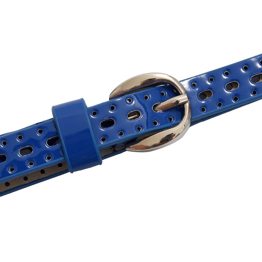 Royal Blue Charming Pin Buckle Women's Openwork PU Slender