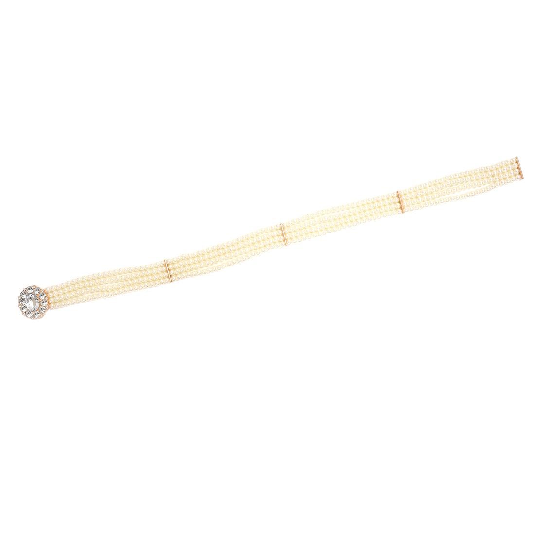 White Stunning 4 Layers Circle Rhine Buckle Pea