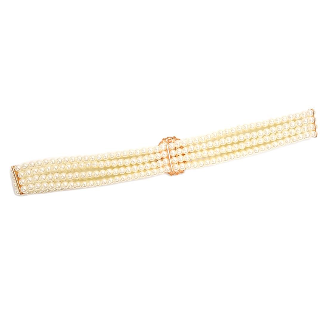 White Stunning 4 Layers Circle Rhine Buckle Pea