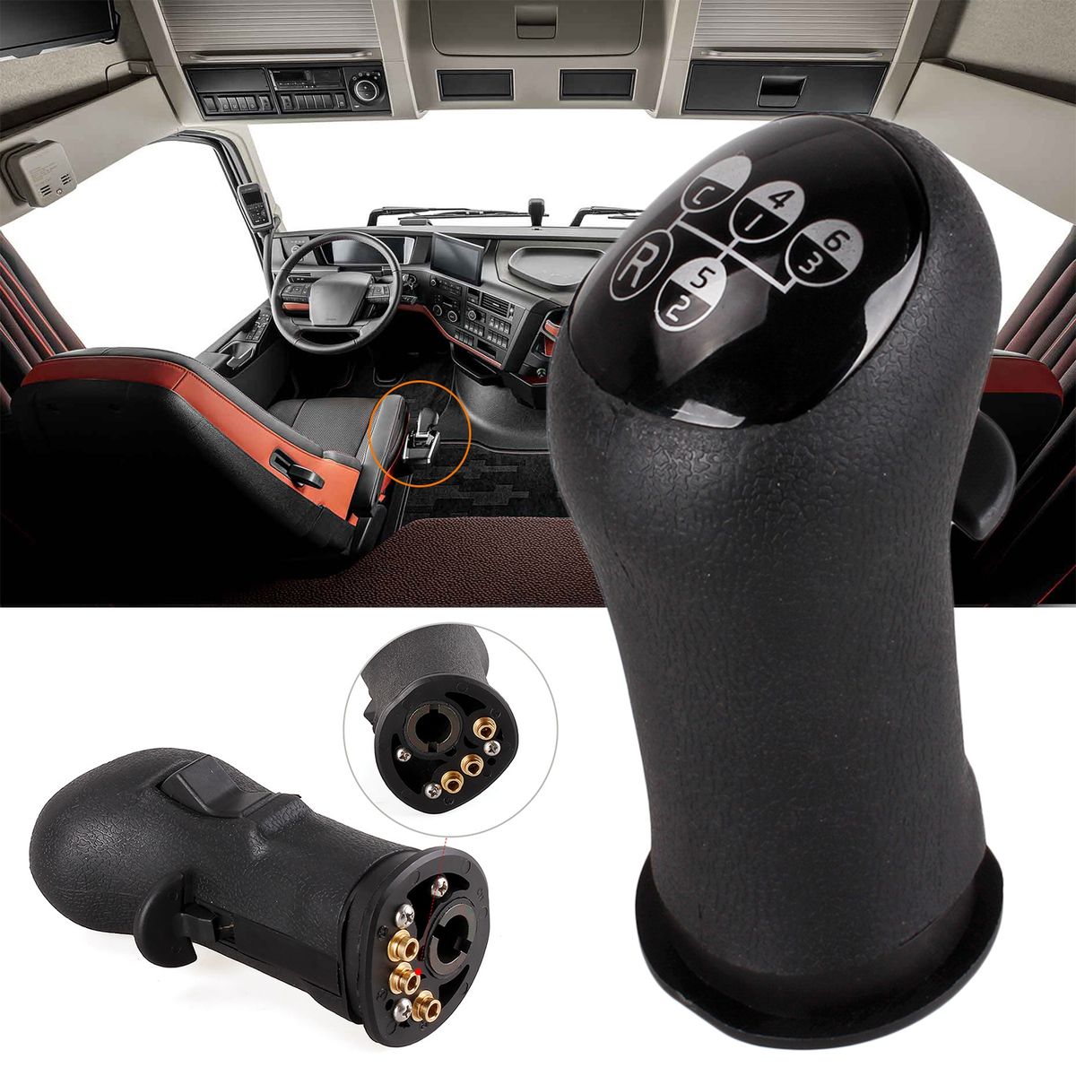 Car Gear Lever Car Gear Shifter Knob Head Handle Lever Black