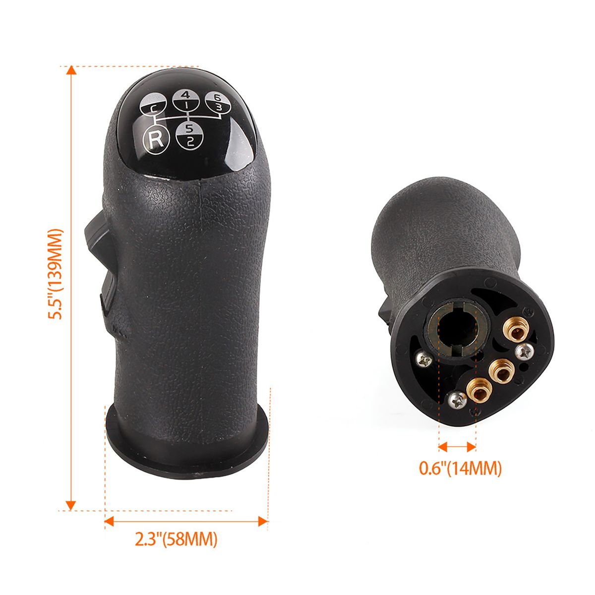Car Gear Lever Car Gear Shifter Knob Head Handle Lever Black
