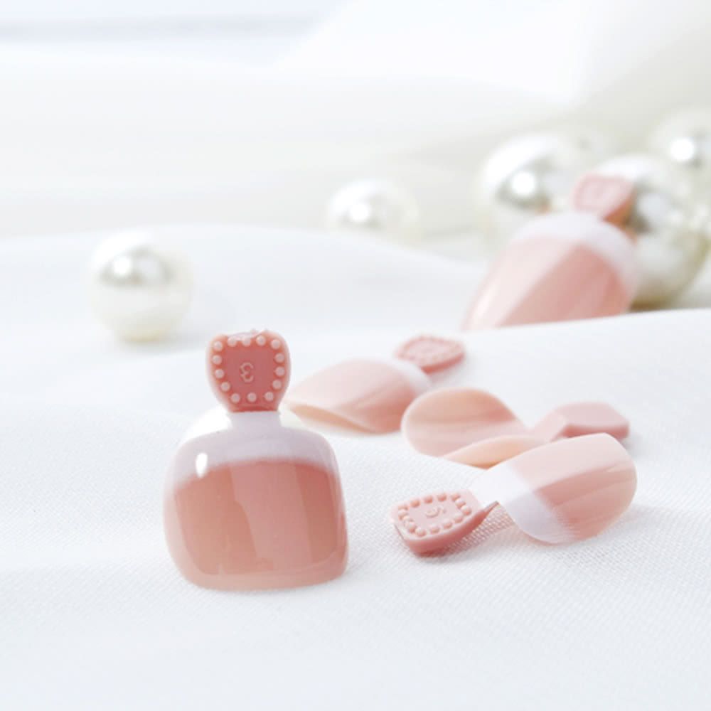 24Pcs False Toenail Tips Set French Full Cover Fake Toe Nail