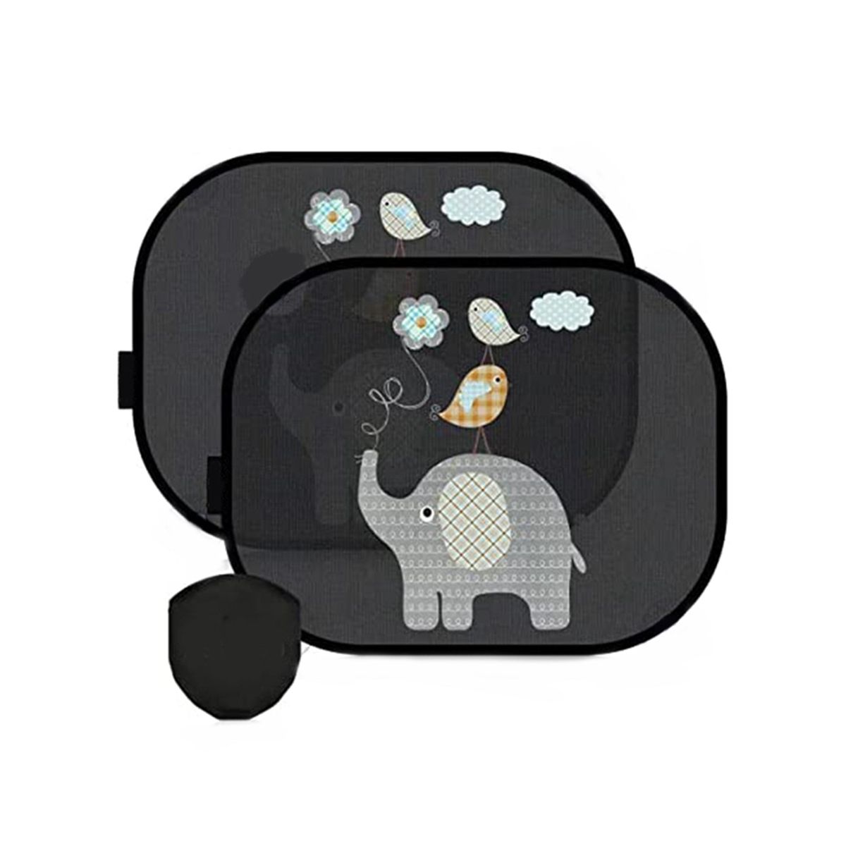 Car Sun Shade Baby with UV Protection Car Window Sun Shade for Children with Cute Animal Motifs 44 x 36 cm Set of 2