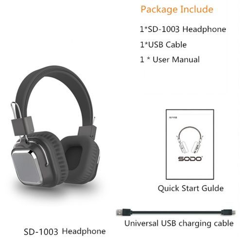 Sodo 1003 Wireless Headphone Bluetooth Compatible 5.0 Stereo Headset Earphone