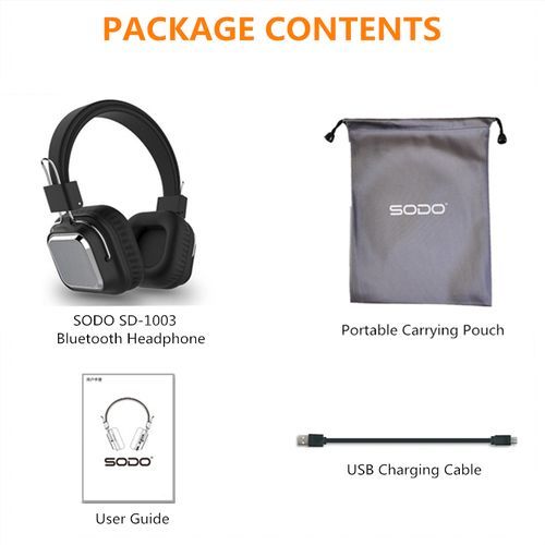 Sodo 1003 Wireless Headphone Bluetooth Compatible 5.0 Stereo Headset Earphone
