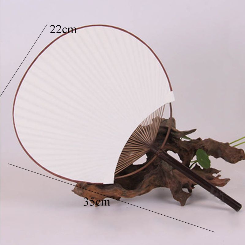Home Decoration For Bamboo Old Round Pu Shooting Style Collection Material Printing Fan Cloth Silk Paper Fan Fashion Props