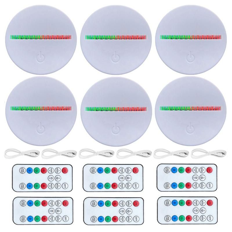 3D LED Night Light Lamp Base Two Tone 7 Colors LED Lamp Base with Remote USB Cable for Acrylic and Resin Glass White