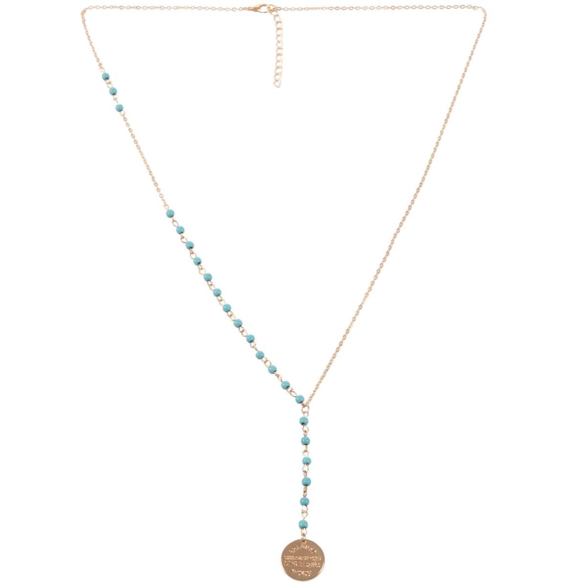 Women Turquoise Beads Gold Chain Gold