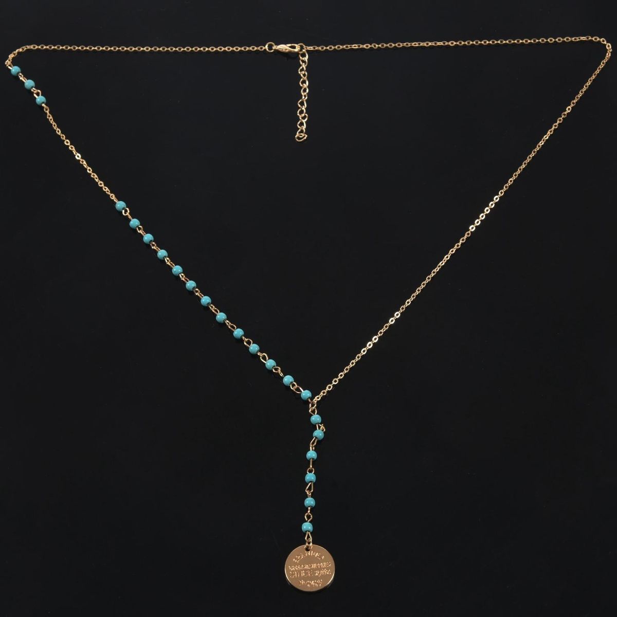 Women Turquoise Beads Gold Chain Gold
