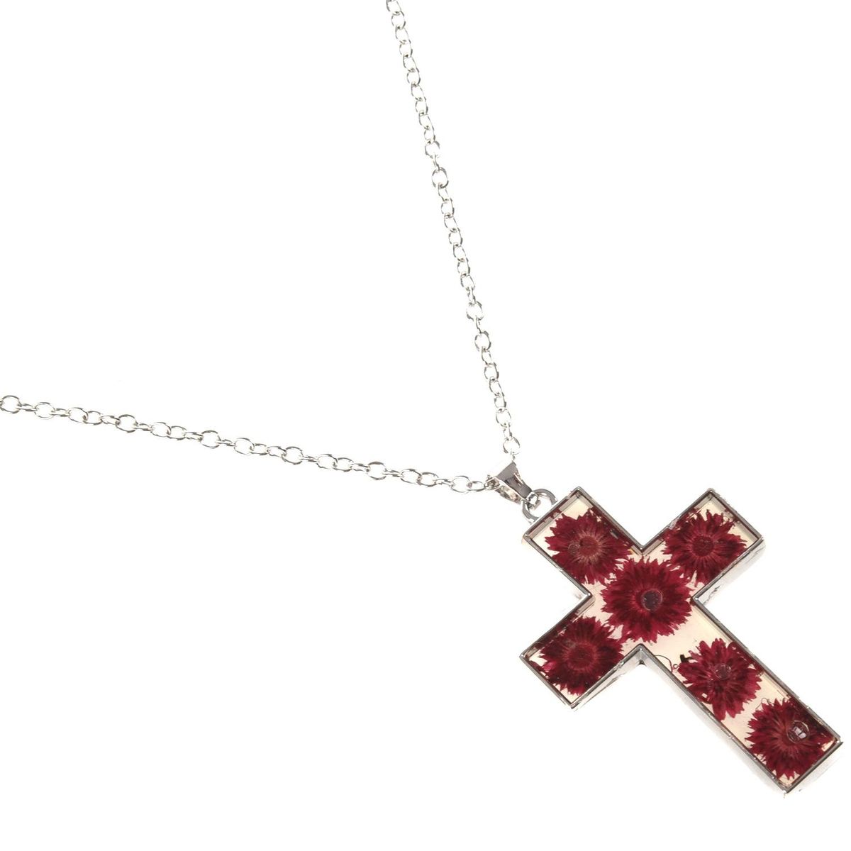 Natural Cross Flower And Transparent Glass Surface For