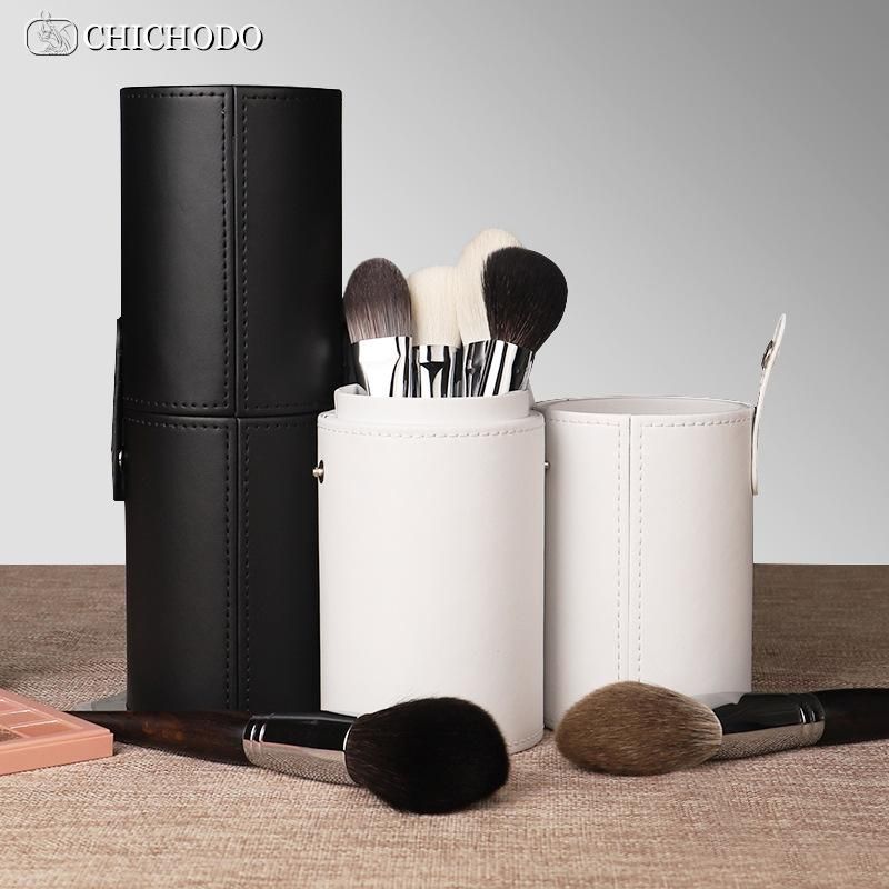Makeup Storage Box Pu Pen Holder Desktop Makeup Brush Eyeliner Eyebrow Pencil Makeup Beauty Makeup Tools Storage Brush Bucket