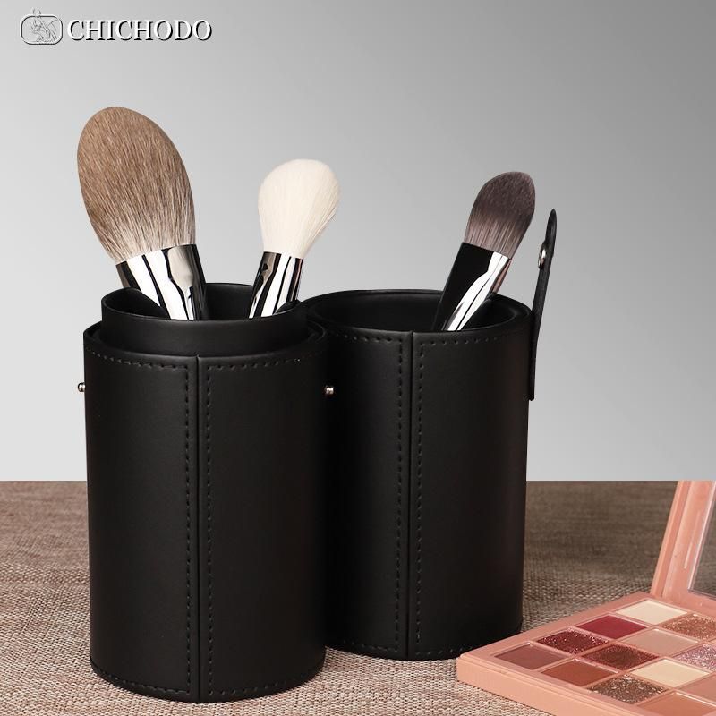 Makeup Storage Box Pu Pen Holder Desktop Makeup Brush Eyeliner Eyebrow Pencil Makeup Beauty Makeup Tools Storage Brush Bucket
