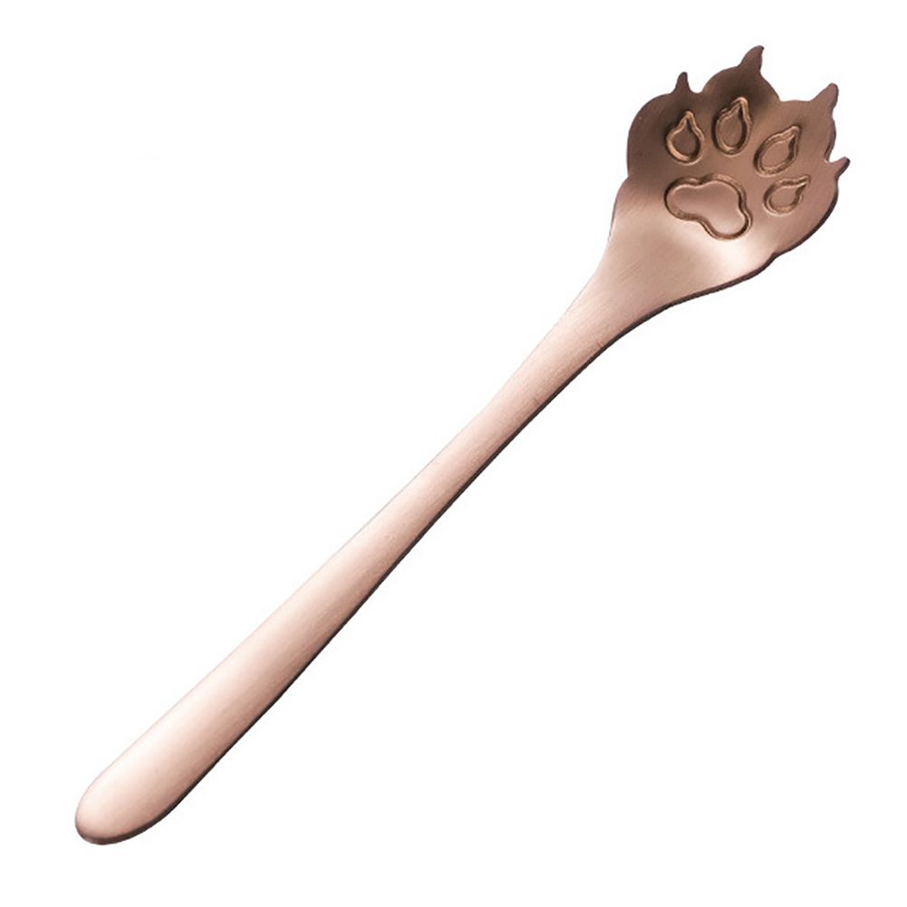 Cute Dog Paw Stainless Steel Long Handle Ice Cream-Rose Gold