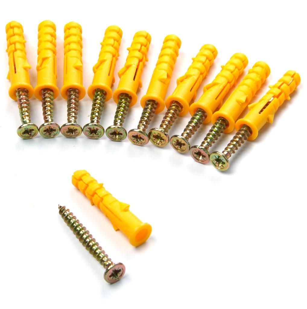 50 Sets M6 Frame Fixings Expansion Tube Anchors Nails Plug Bolt And