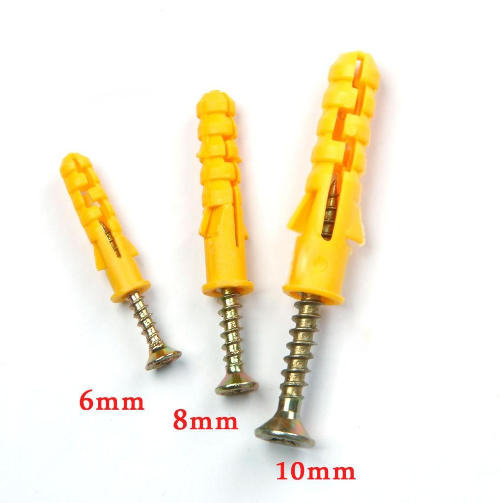 50 Sets M6 Frame Fixings Expansion Tube Anchors Nails Plug Bolt And
