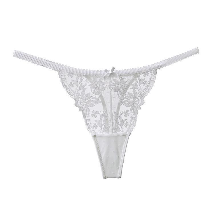 Women's Lace Embroidered Sexy G-string Pants Tanga Thong T-back  Pants
