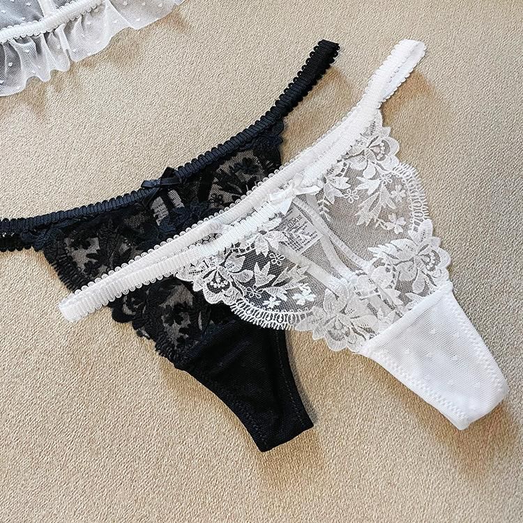 Women's Lace Embroidered Sexy G-string Pants Tanga Thong T-back  Pants