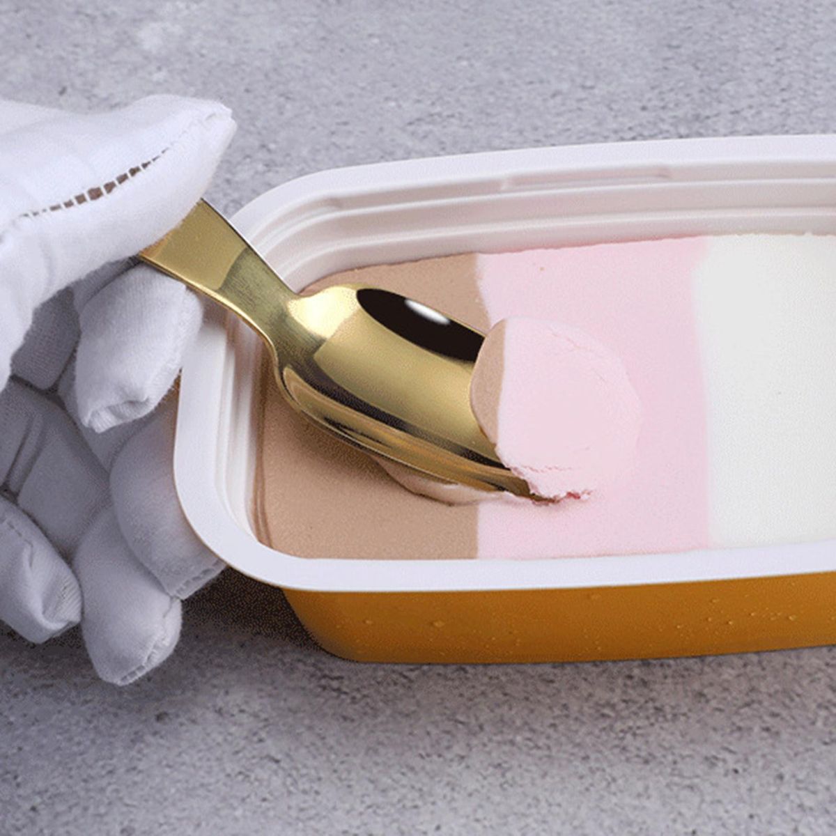 Tea Spoon Ergonomic Handgrip Coffee Scoop Spoon Golden