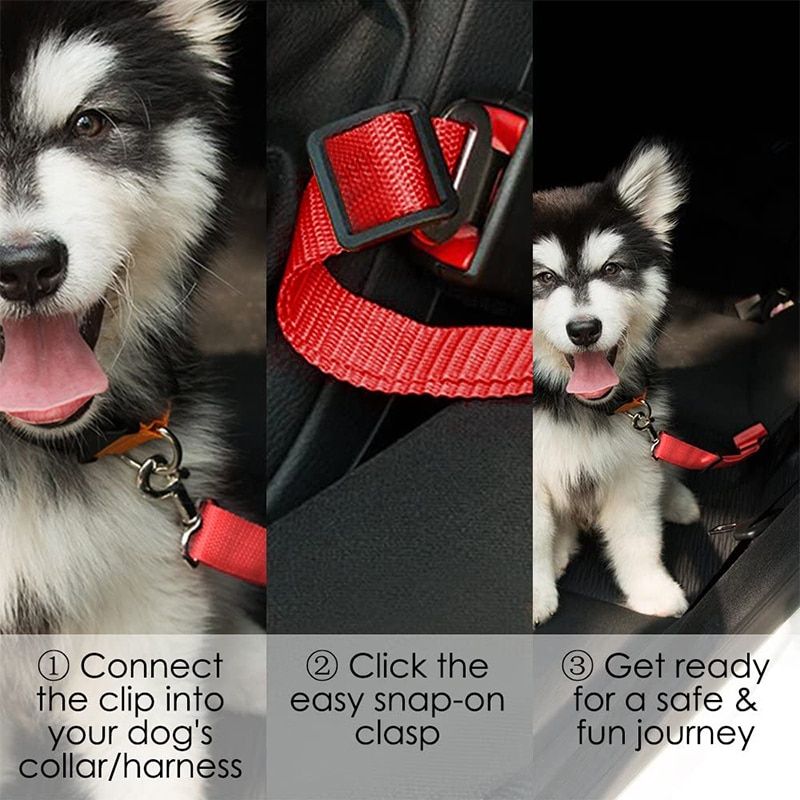 Pet Dog Car Adjustable Safety Belt Harness Safe Lever