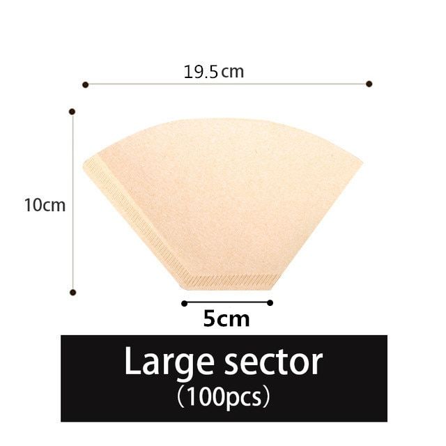 100 Pieces New Wooden Hand V60 Drip Paper Coffee Filter