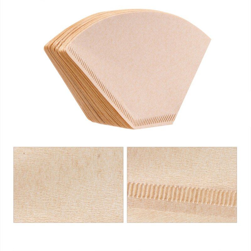 100 Pieces New Wooden Hand V60 Drip Paper Coffee Filter