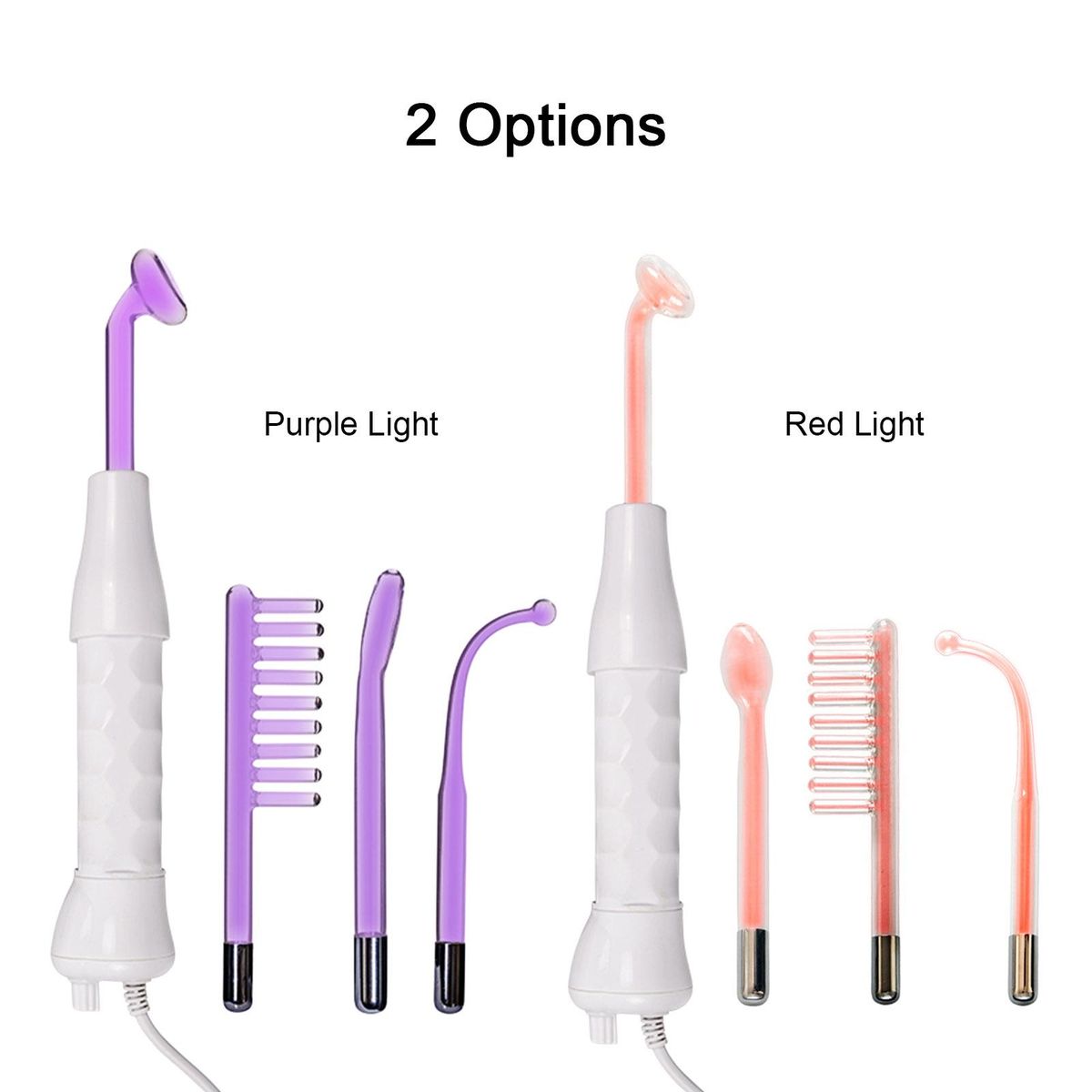 4 In1 High Frequency Facial Spa Machine with LED Light Electrode Glass Tube Wand Face Skin Care Wand Comb Acne Remover Skin Lifting Hair Care