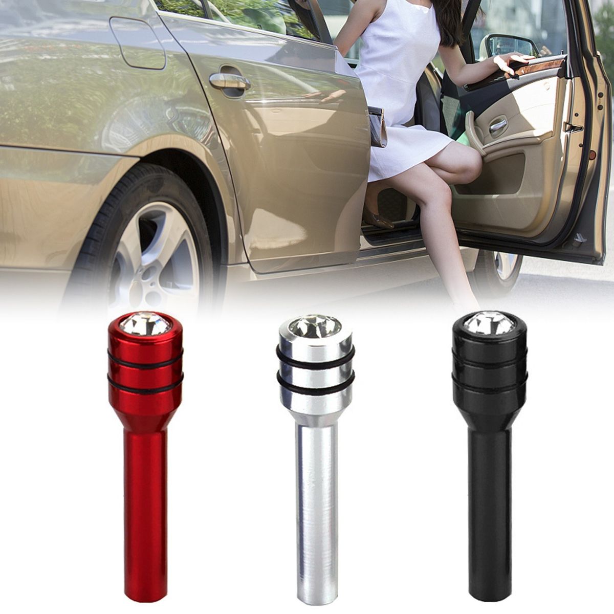 Universal Car Door Handle Diamond Car Door Bolt Aluminum