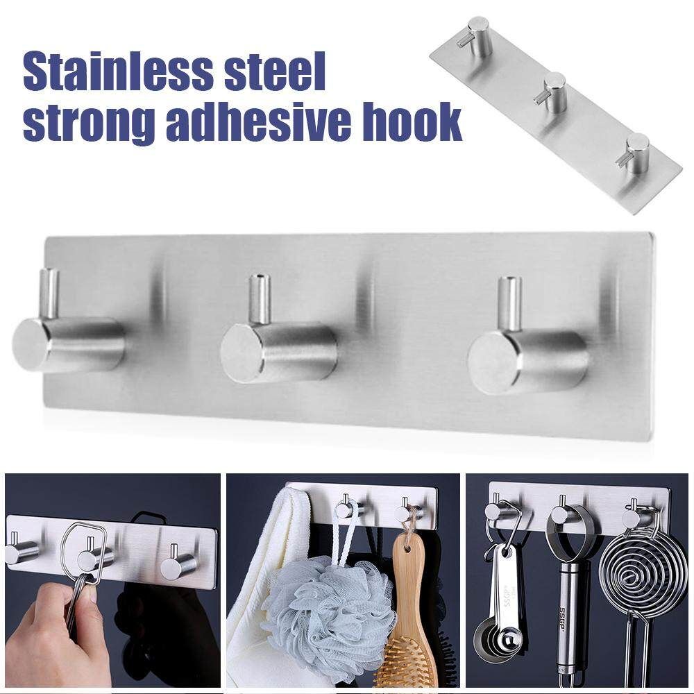 Hook Three Hook Stainless Steel Hook Free Punching No Trace Hook Strong Adhesive