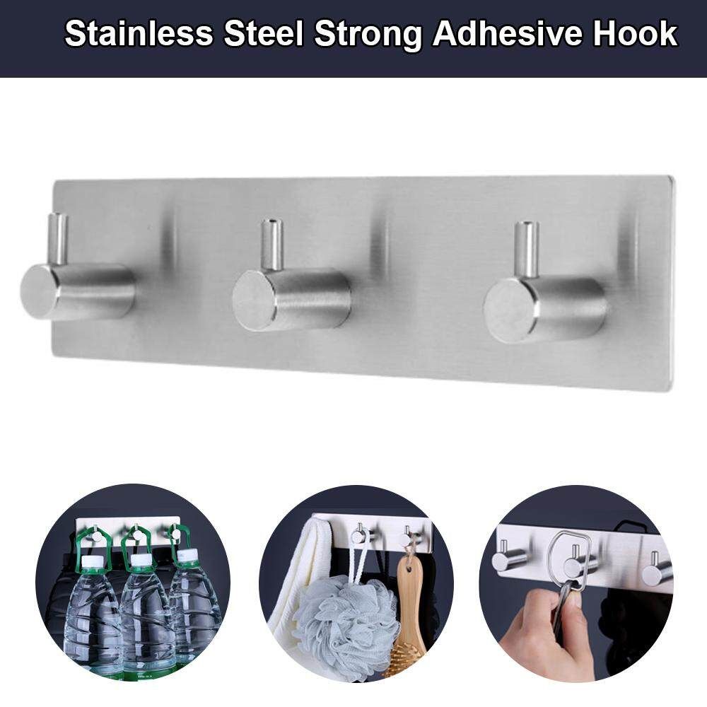Hook Three Hook Stainless Steel Hook Free Punching No Trace Hook Strong Adhesive